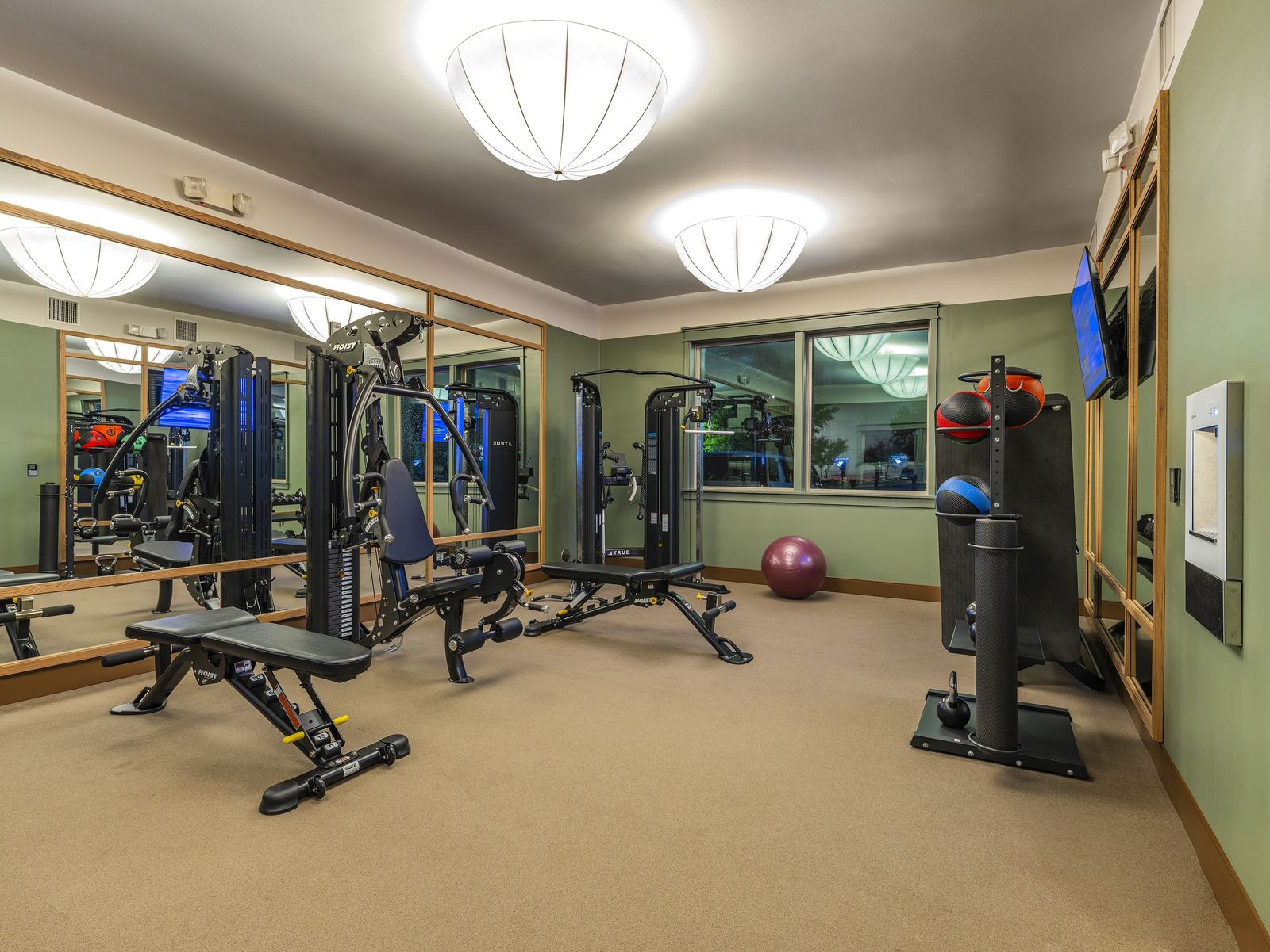 Renovated fitness center at Lone Star Court Hotel, Austin, TX